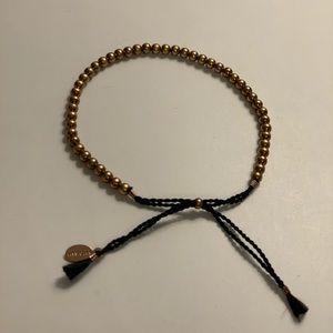 Shashi Alex Slide Bracelet, Rose Gold/Black